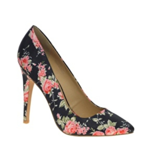 flower print heels